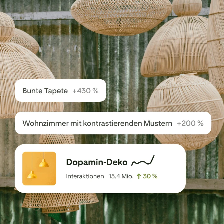 Ergebnisse des Pinterest Trends-Tools