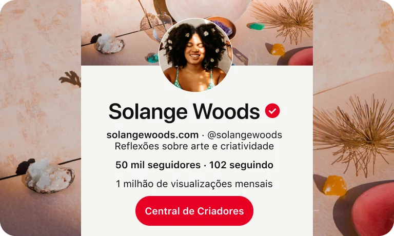 Página do perfil de Solange Woods no Pinterest