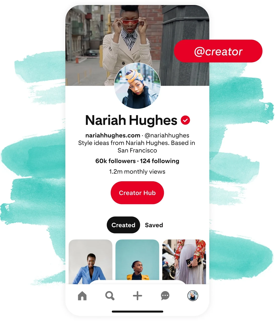 Creator Hub Pinterest profile for Nariah Hughes