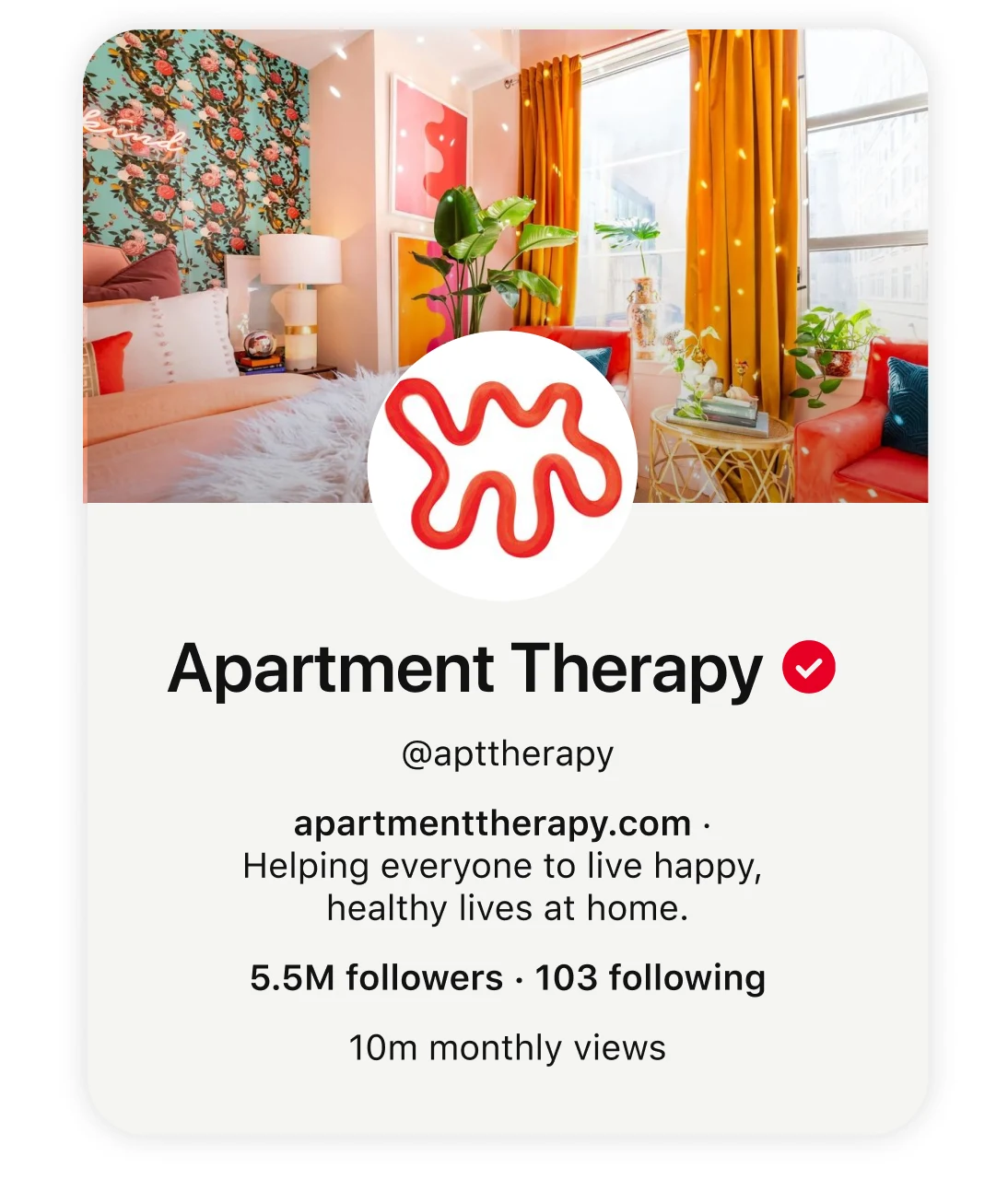 Apartment Therapy publisher Pinterest profile tile