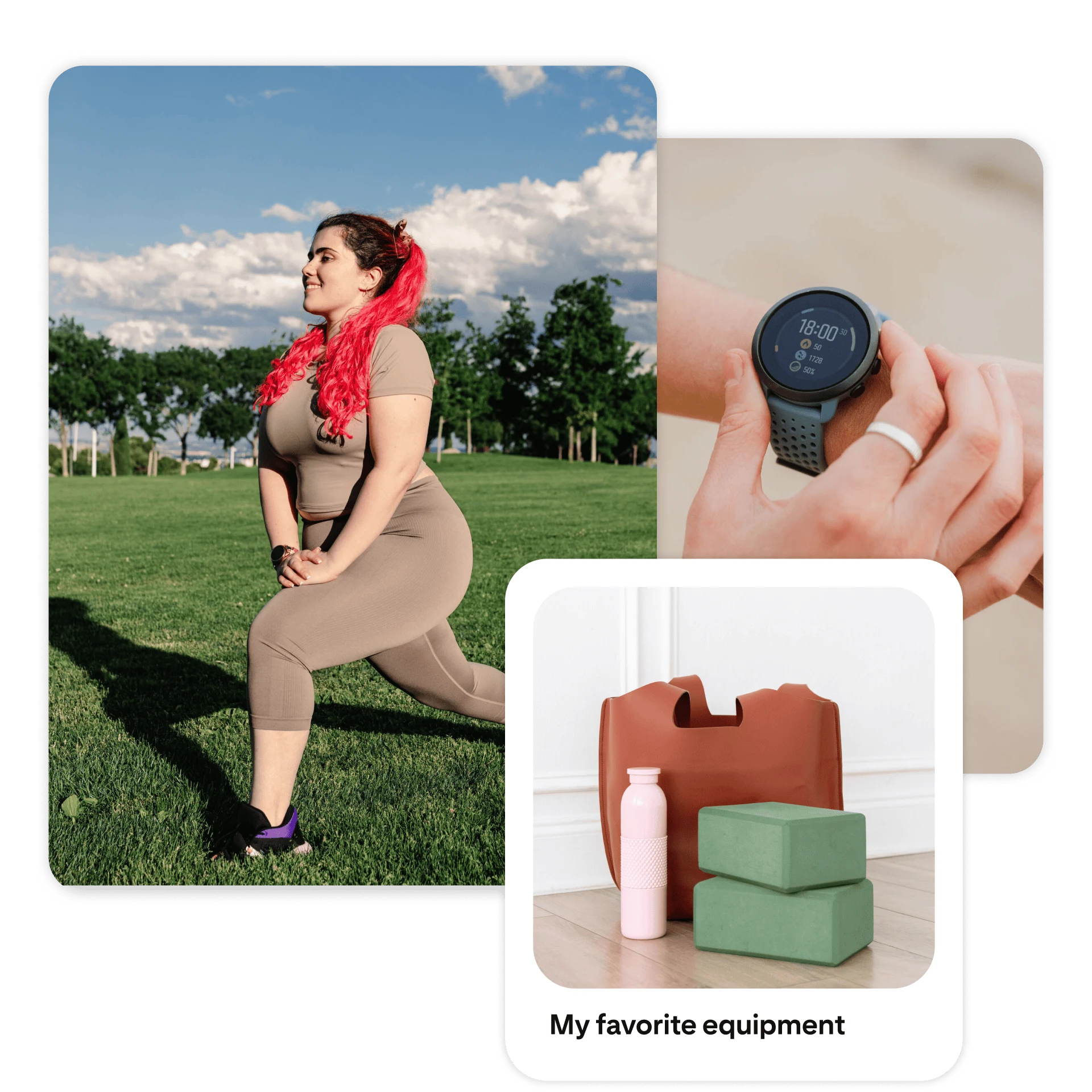 Image of a yoga mat and weights