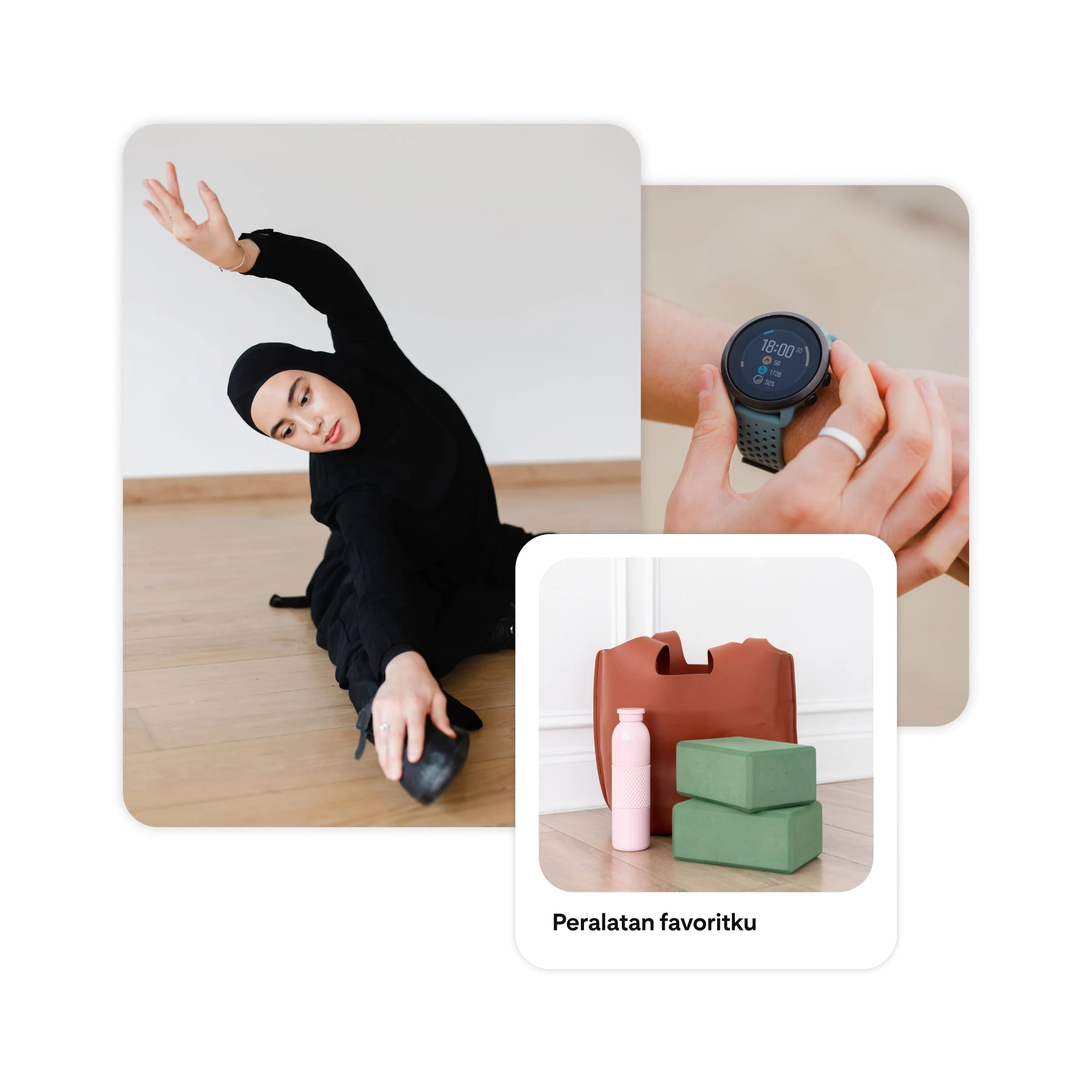 Image of a yoga mat and weights
