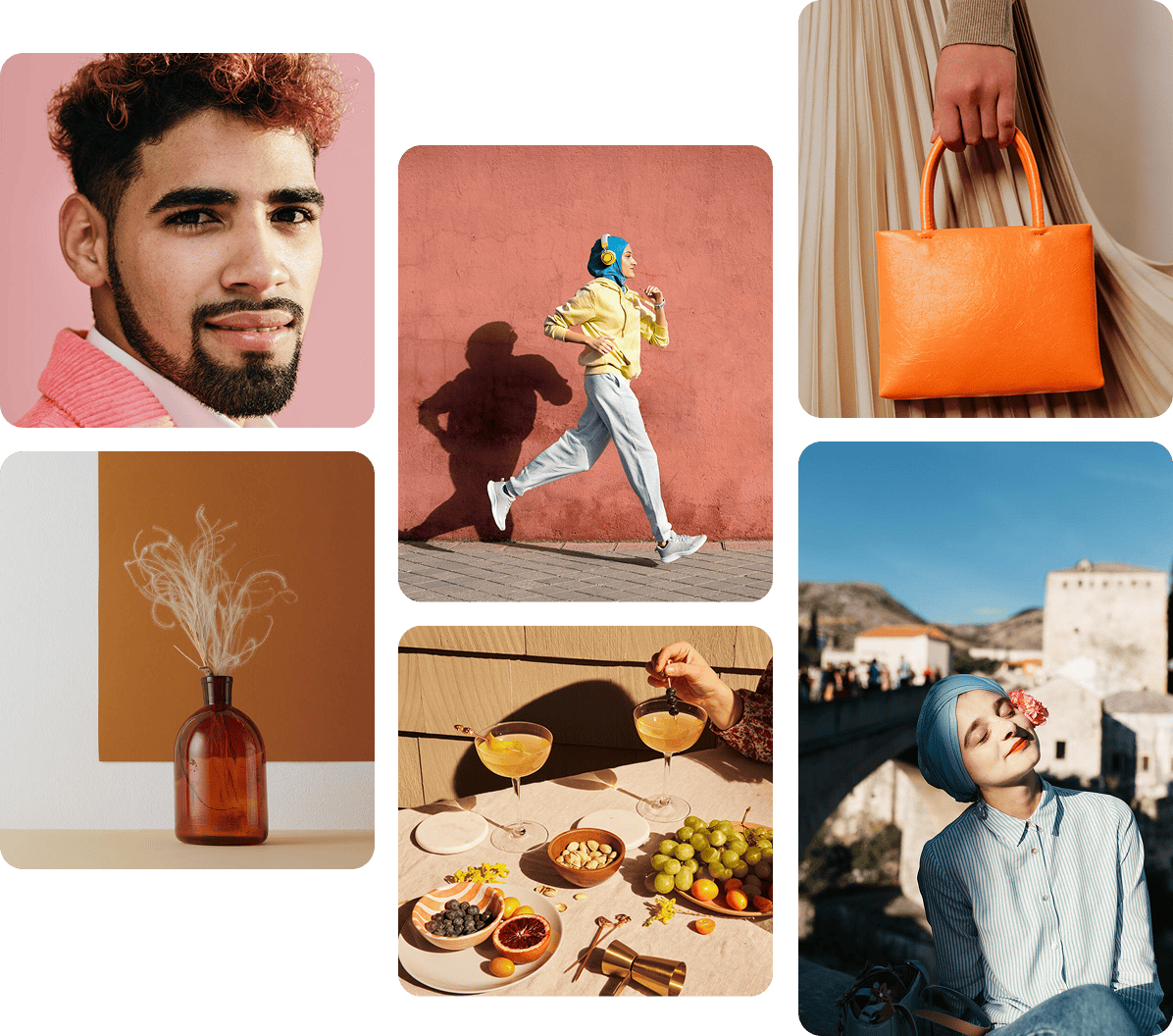 Grid of 6 Pins featuring content for Spice & Sunset