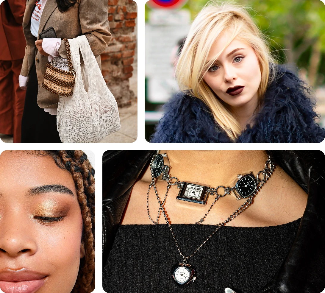 Pin grid featuring the latest fashion and beauty trends