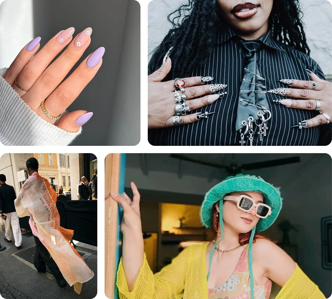 Pin grid featuring the latest fashion and beauty trends