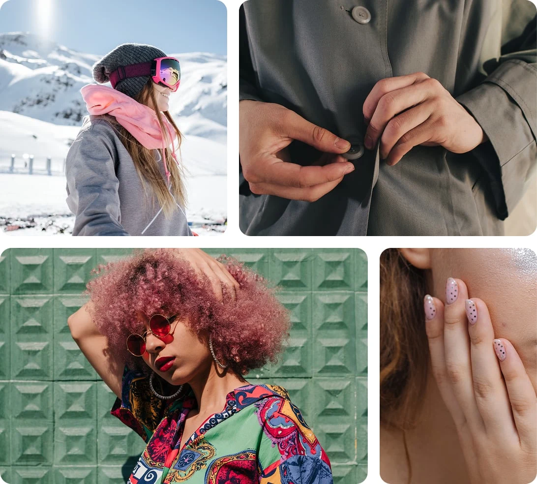 Pin grid featuring the latest fashion and beauty trends