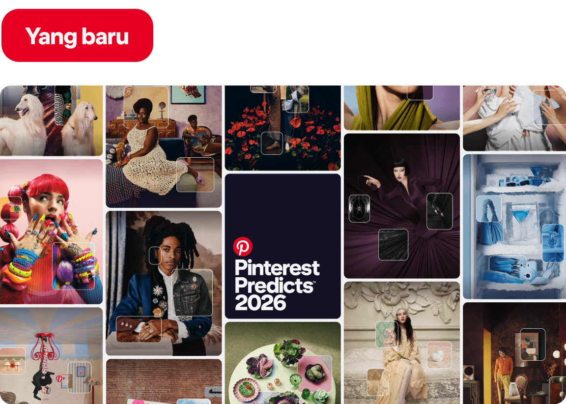 “Pinterest Predicts 2026” preview of trends showing eclectic fashion, food and decor images