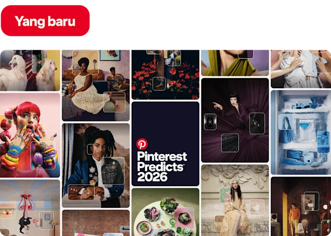 “Pinterest Predicts 2026” preview of trends showing eclectic fashion, food and decor images