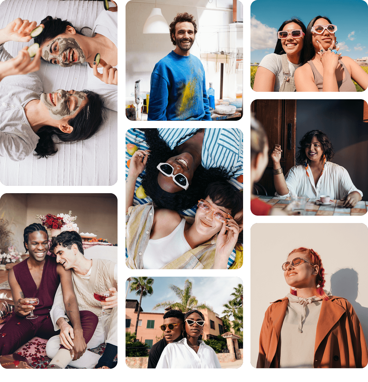 Pin grid of creator images