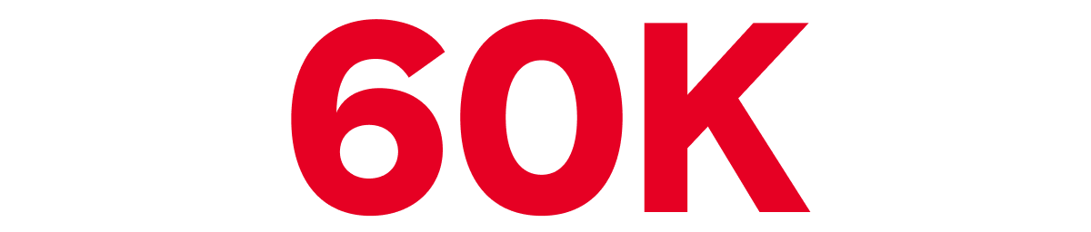 60,000 new followers