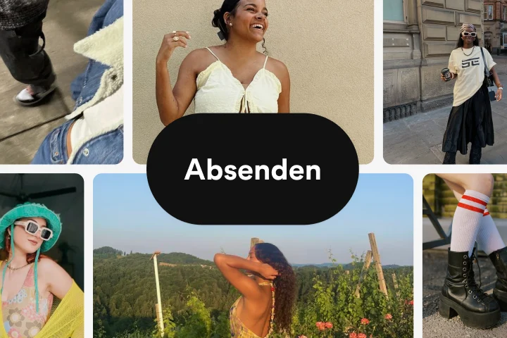 Pin mit einer Braut mit modernem Blumenstrauß, deren Partner hinter ihr steht
