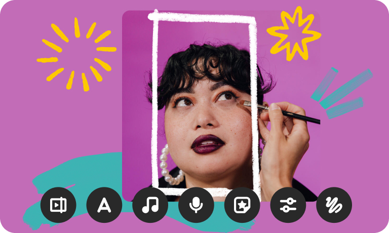 Jepretan wajah seseorang memakai eyeshadow tebal