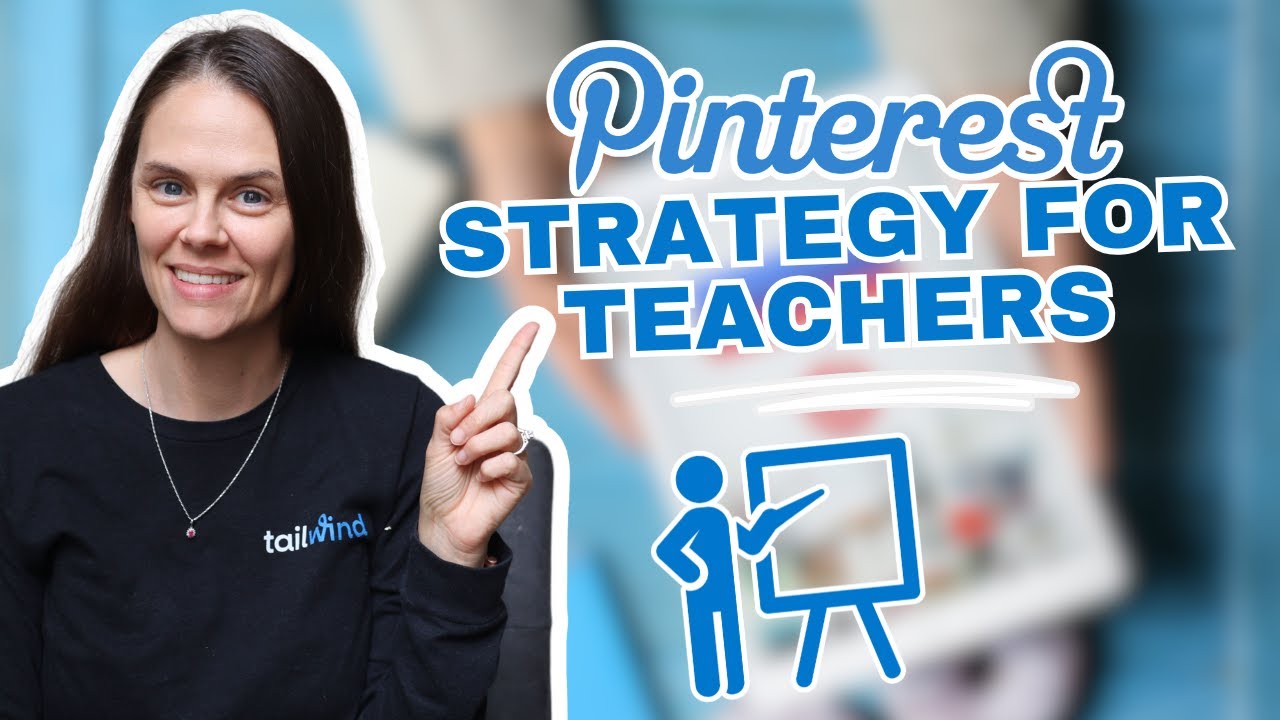 Youtube thumbnail showing an image of creator Heather Farris with the video title "Pinterest strategy for teachers"