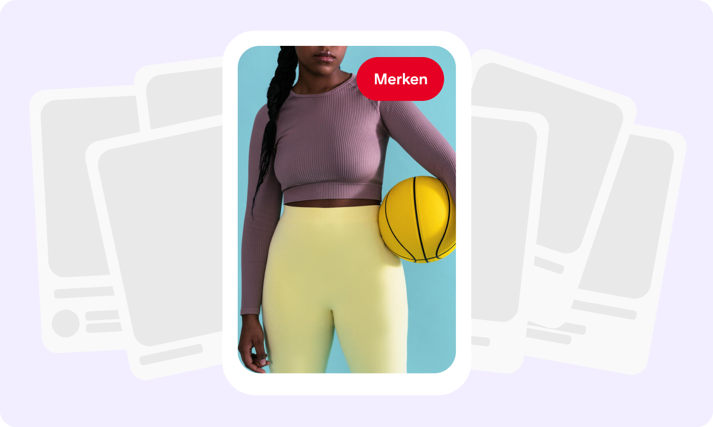 Pin mit einer Frau in Sportkleidung, die einen gelben Basketball hält, dahinter zahlreiche weitere Pins