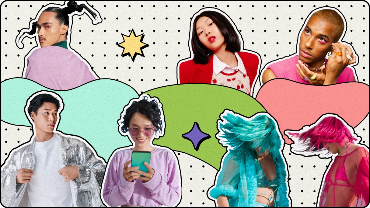 Collage de creadores de la generación Z.