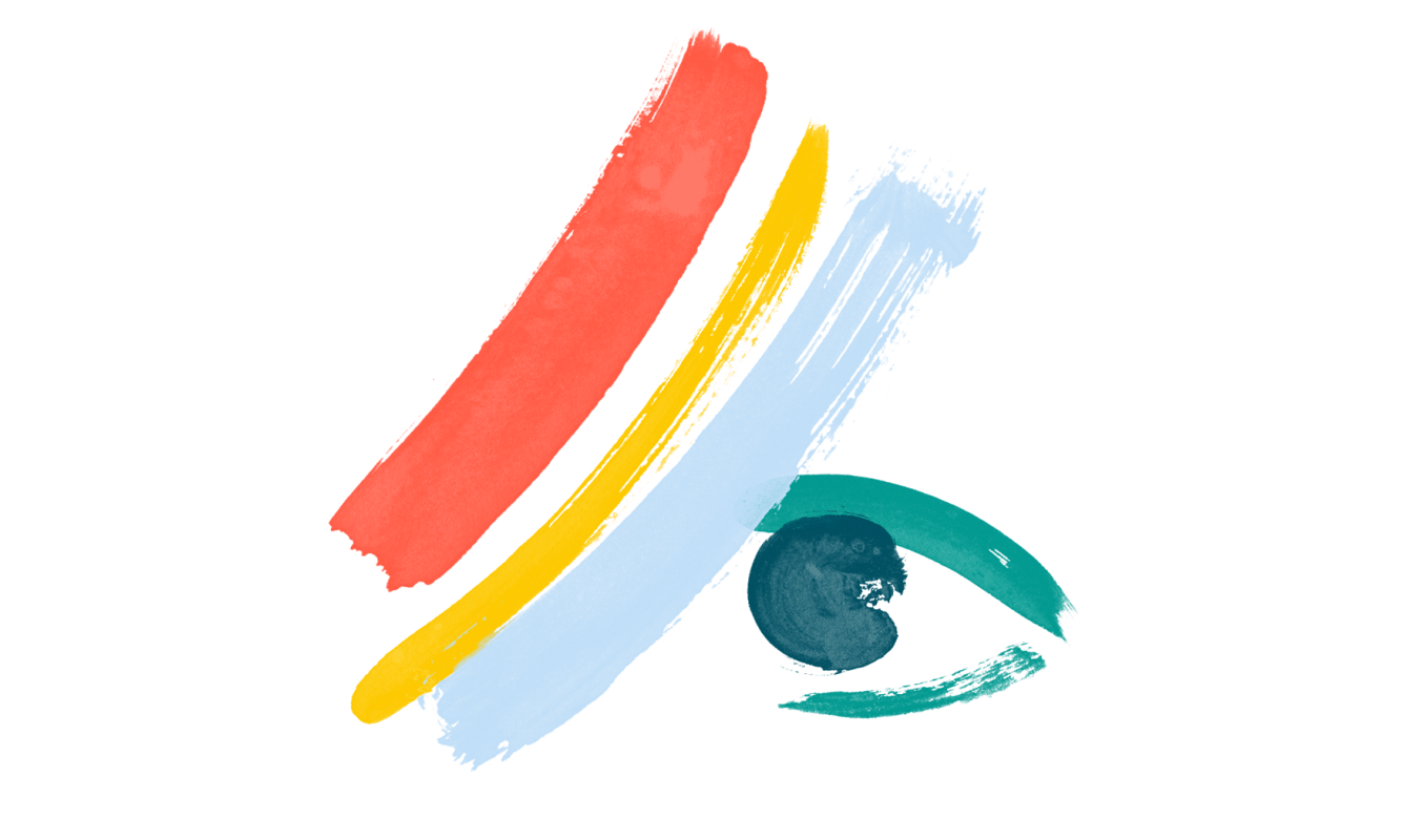 Illustration of three lines to left of an eye 