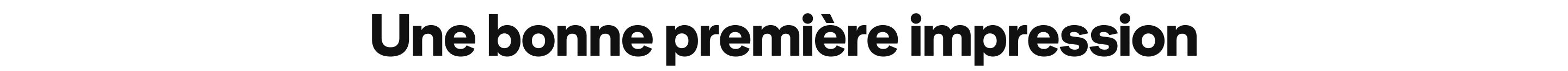 Make a good first impression