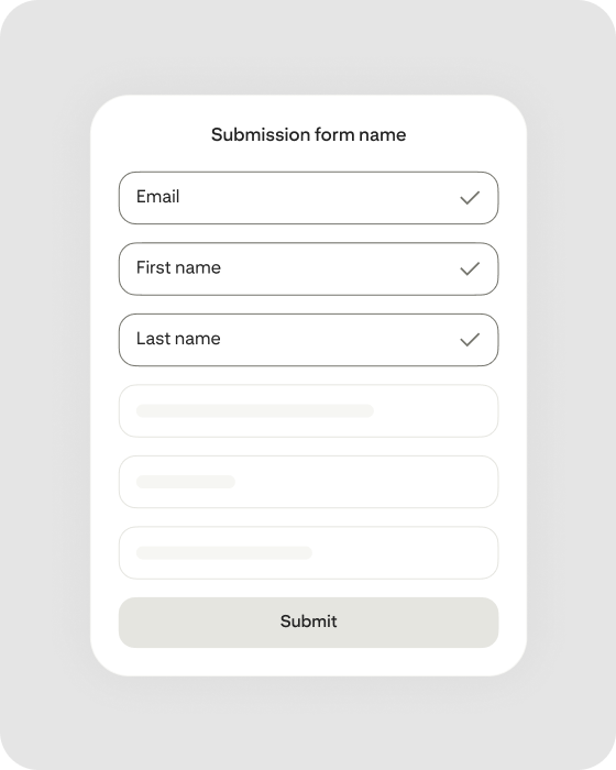 Form submission screen