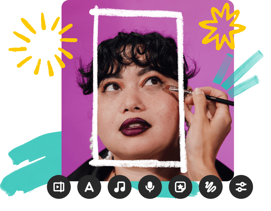 Ảnh chụp cận cảnh một người tô phấn mắt nổi bật