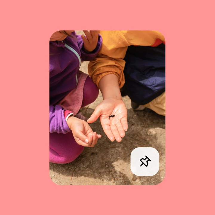 Pin image of kids holding a bug