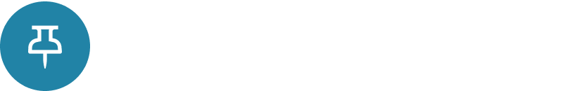 Icon of a Pin in a teal blue circle