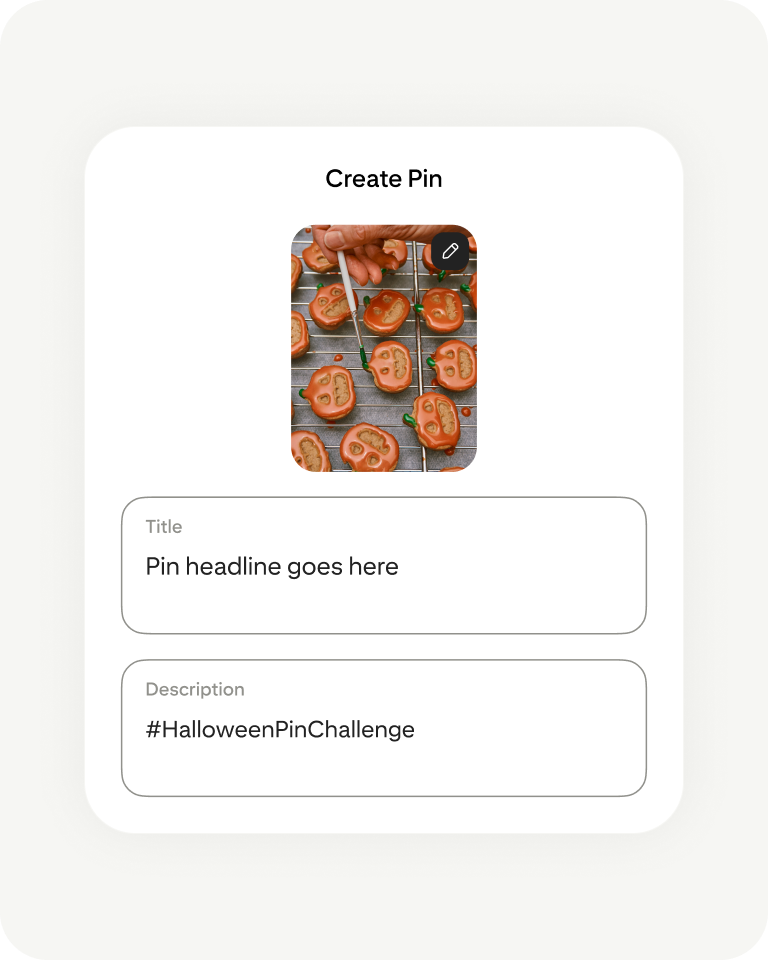 Create Pin screen
