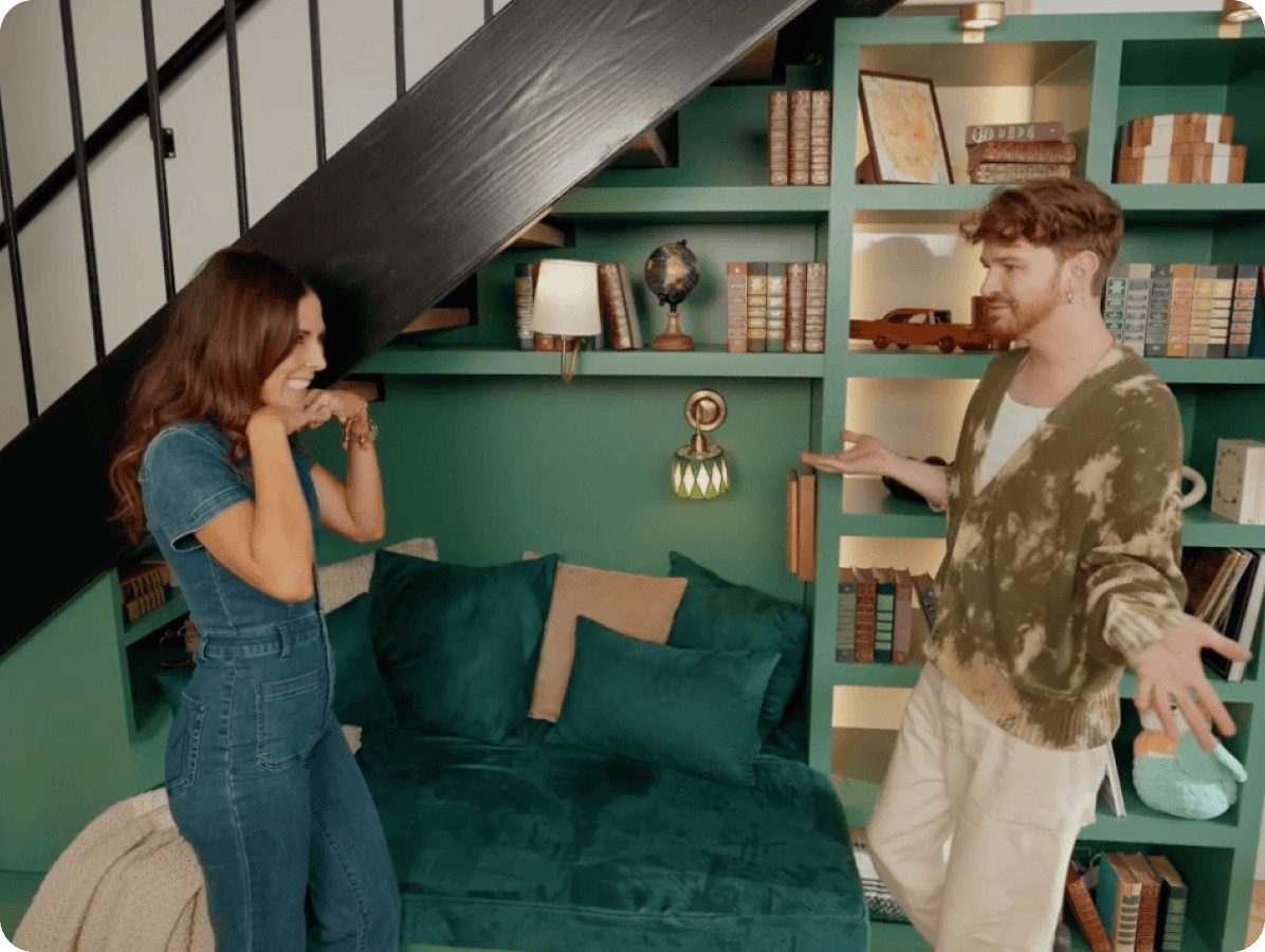 Image of a reading nook created on the Bring My Pinterest to Life show