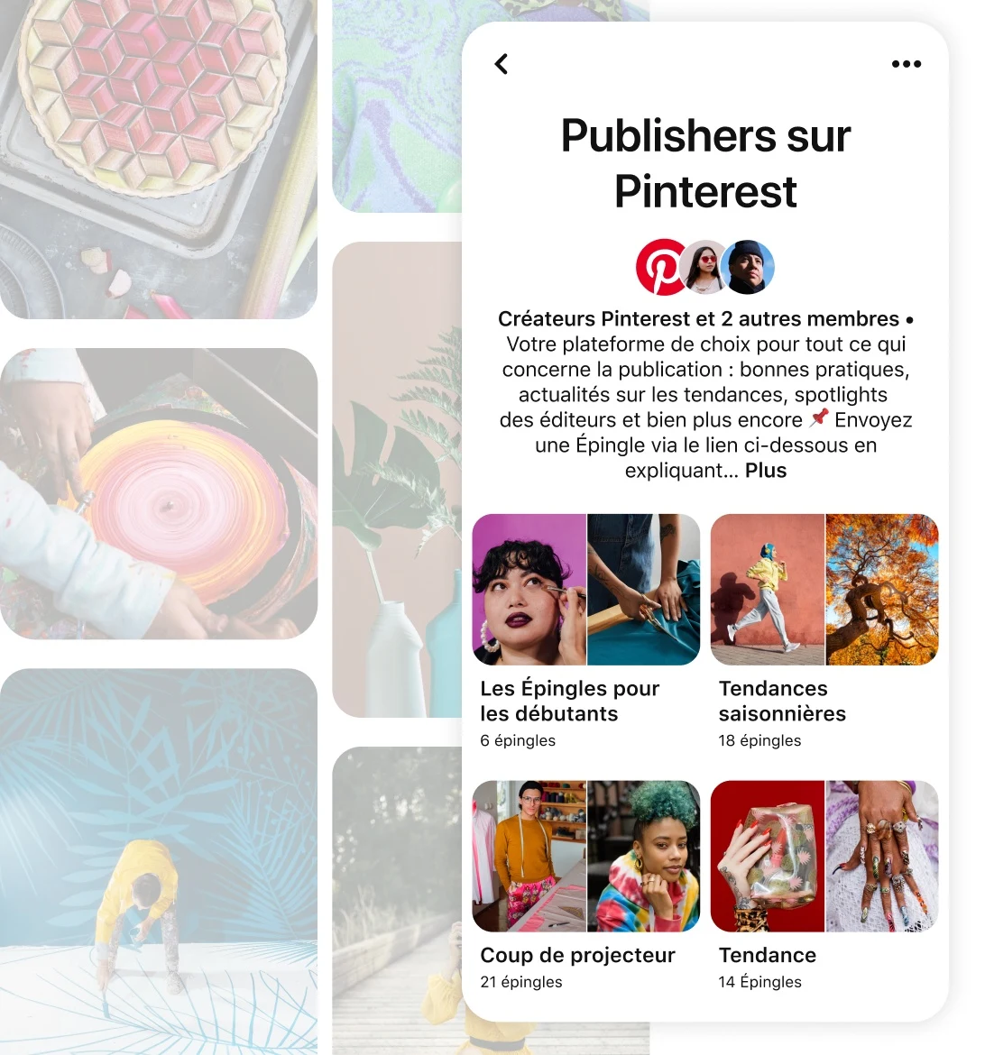 Tableau partagé Pinterest : interface utilisateur des Publishers