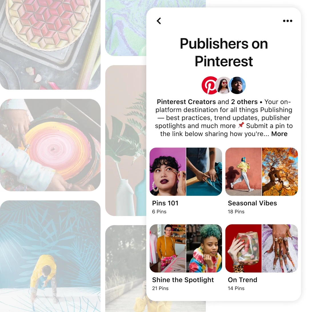 UI of Publishers on Pinterest shared board on Pinterest