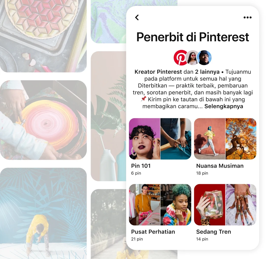 UI Penerbit di papan bersama Pinterest di Pinterest