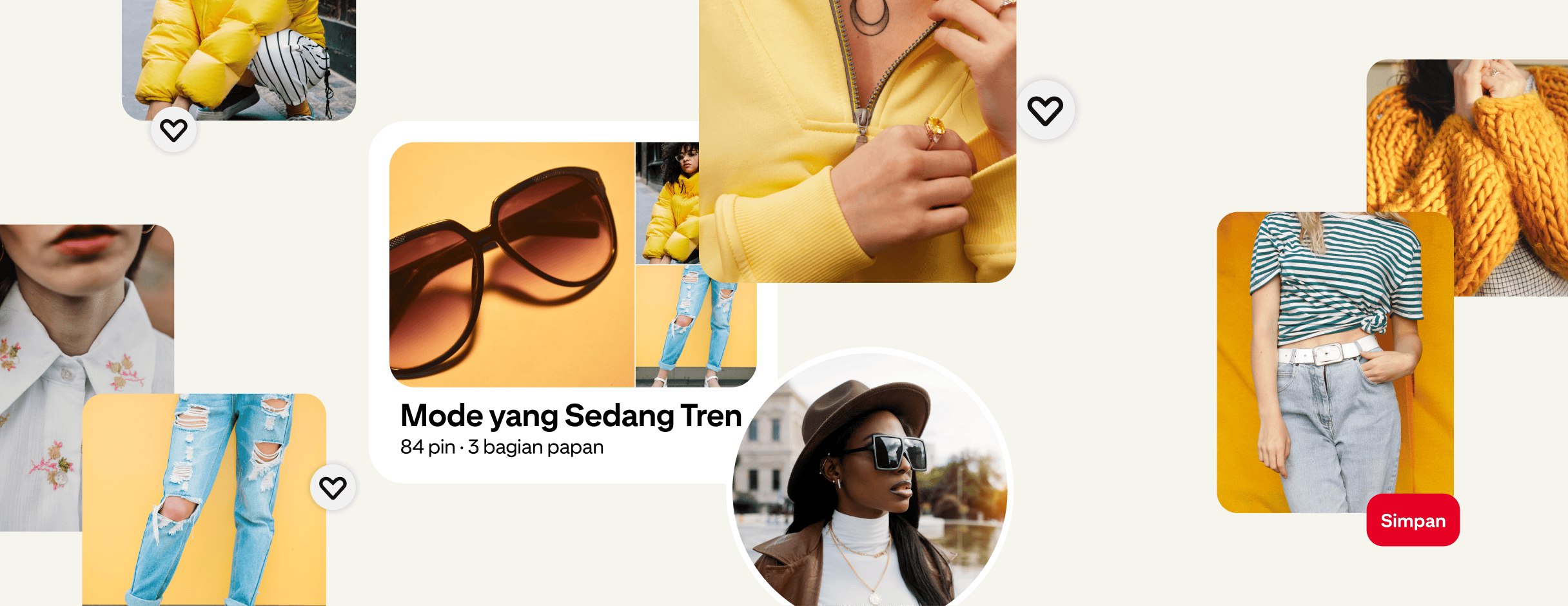 Kolase Pin busana wanita mengelilingi Papan untuk papan Busana yang sedang Tren dan avatar wanita muda bertopi dan berkacamata hitam