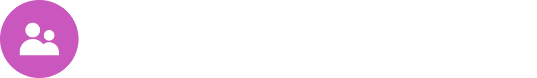 Outline of two people on a pink circle