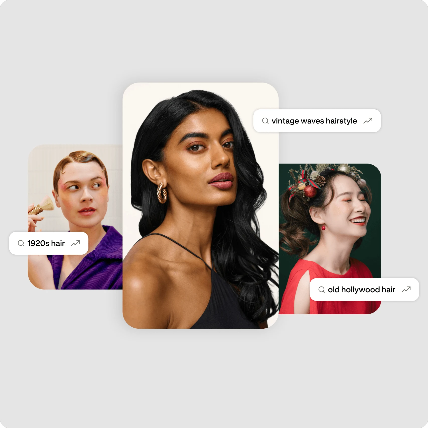 Pin grid with images of different hair types