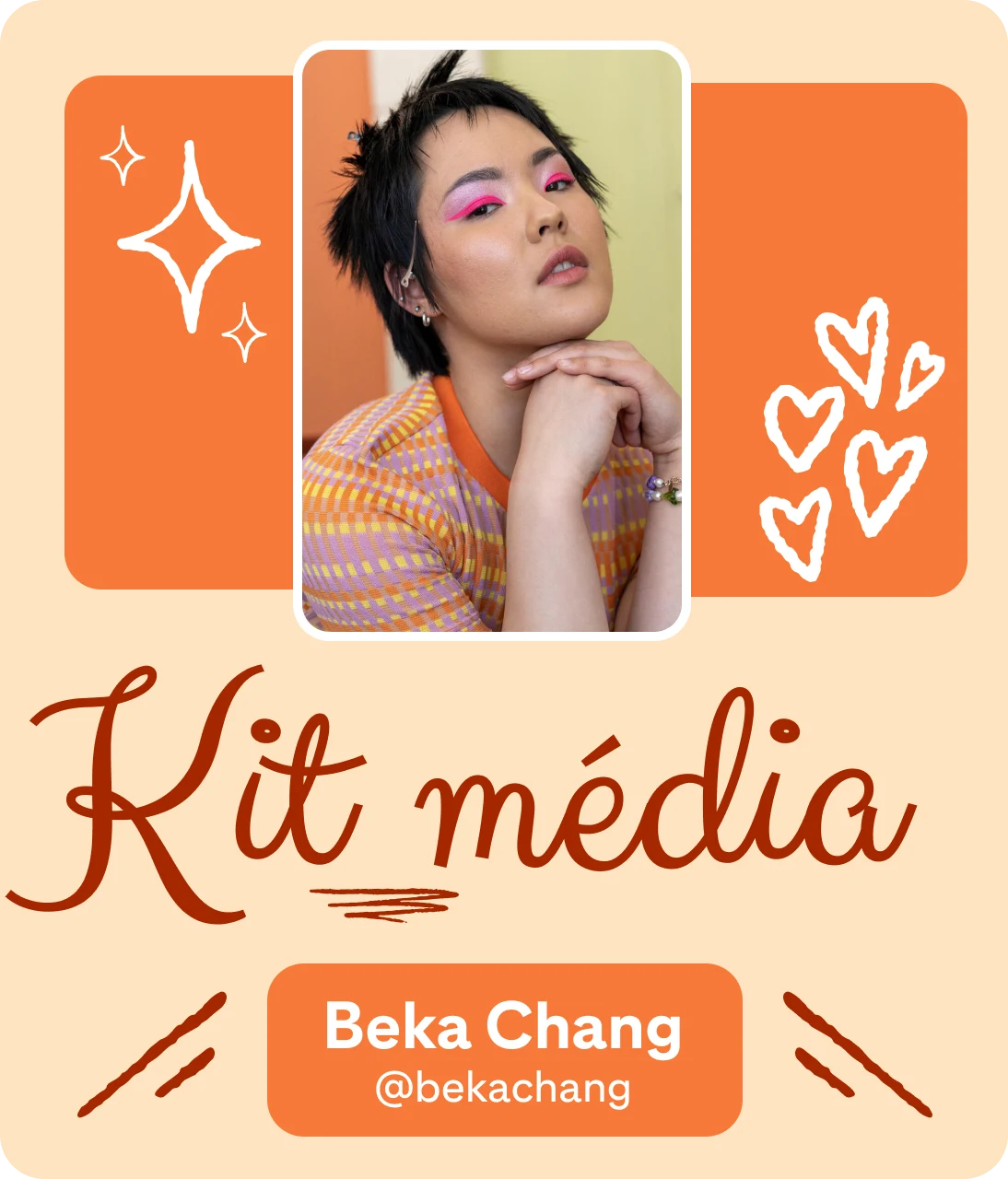 Bannière de kit média orange pour Beka Chang