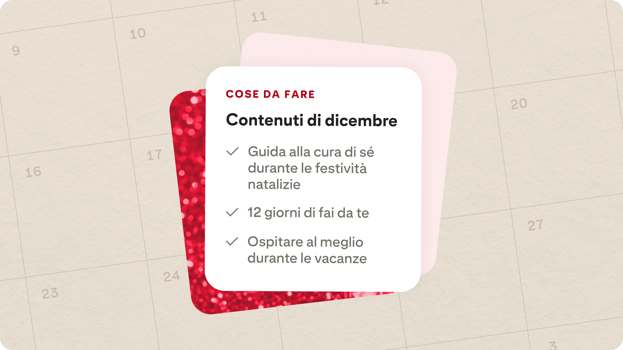Una checklist per un piano di contenuti per dicembre