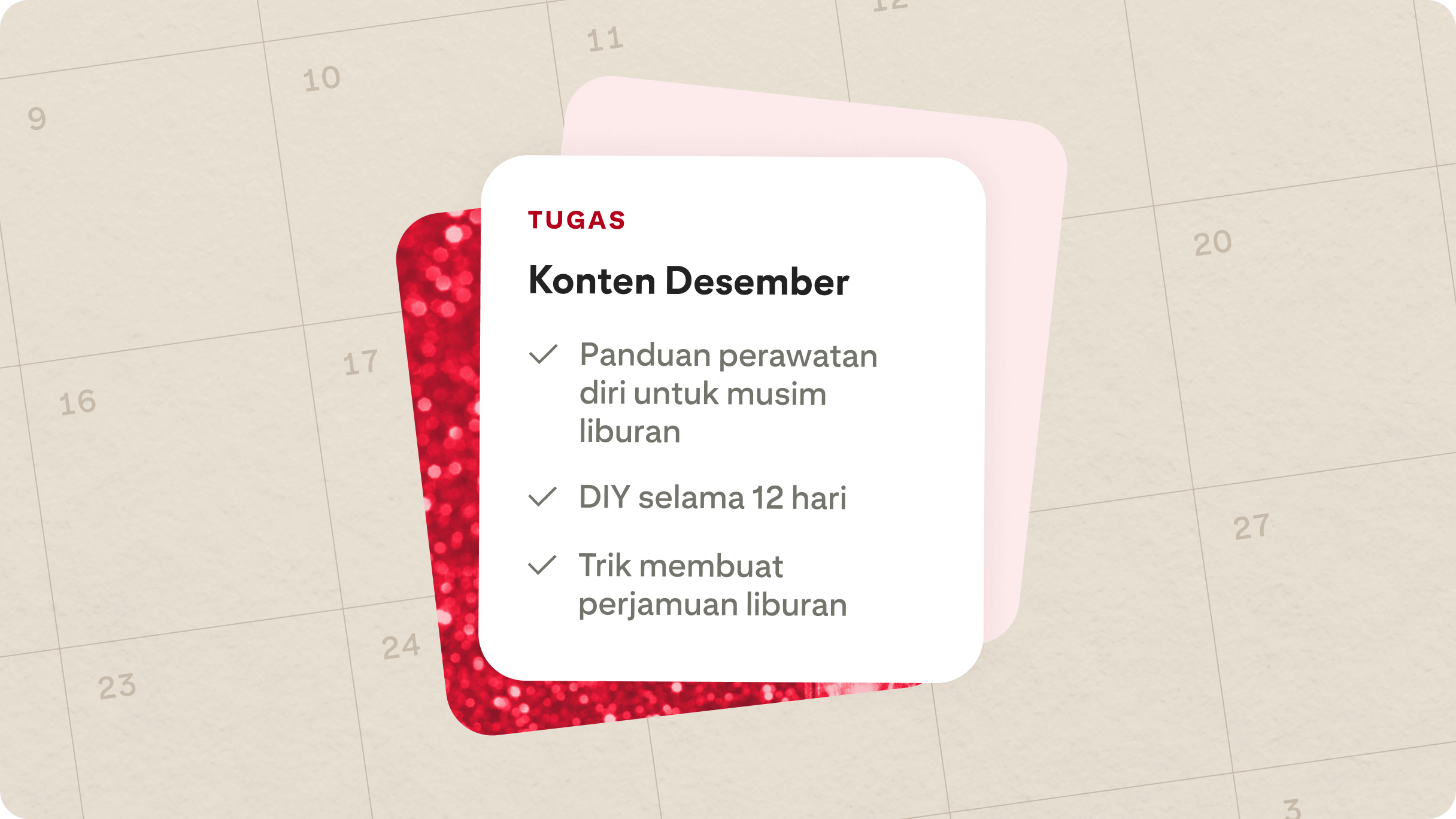 Ceklis untuk rencana konten bulan Desember