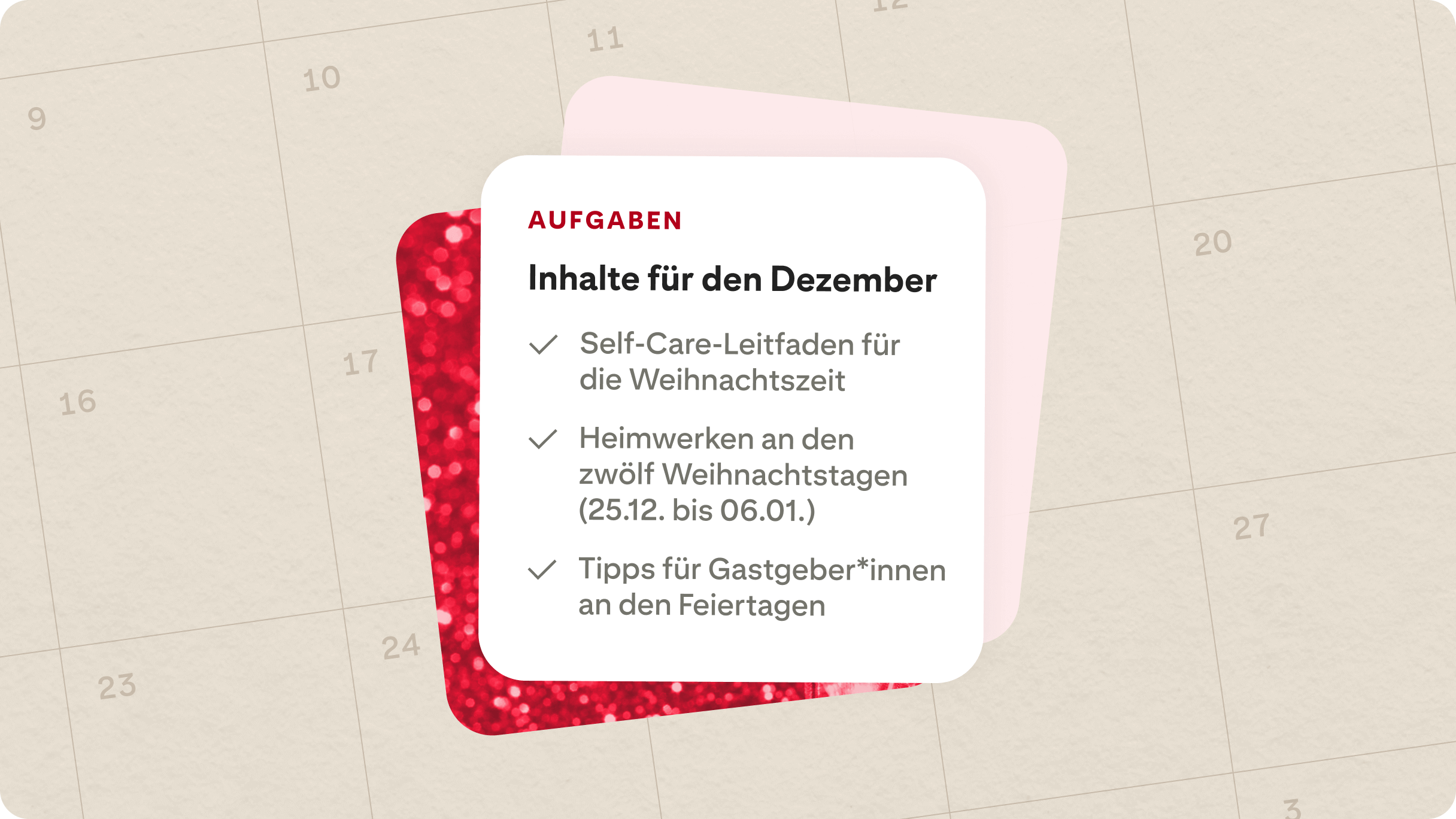 Checkliste für die Planung von Inhalten für den Dezember
