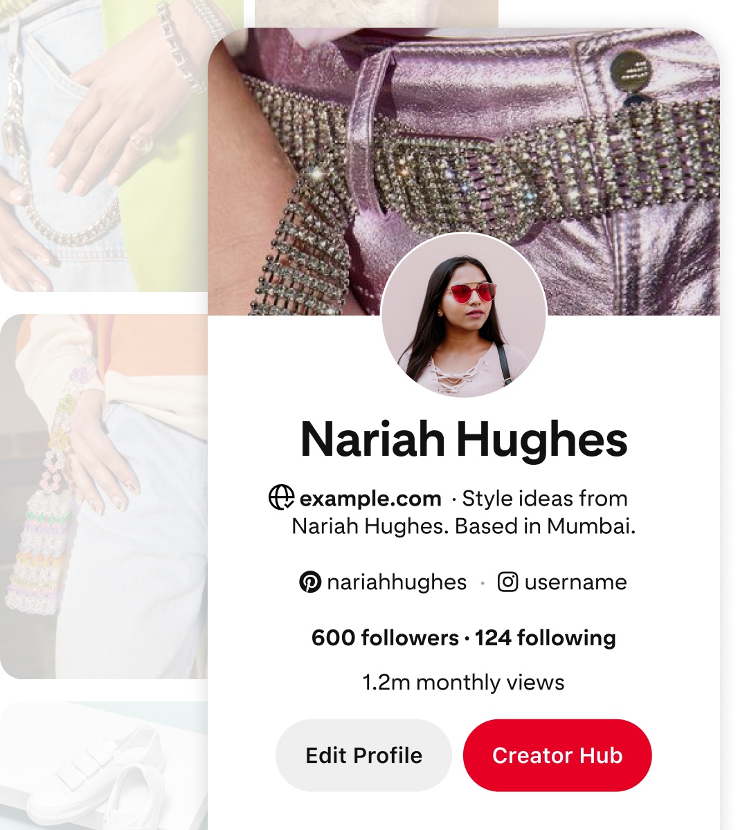 Mobile screenshot of Pinterest profile for Nariah Hughes