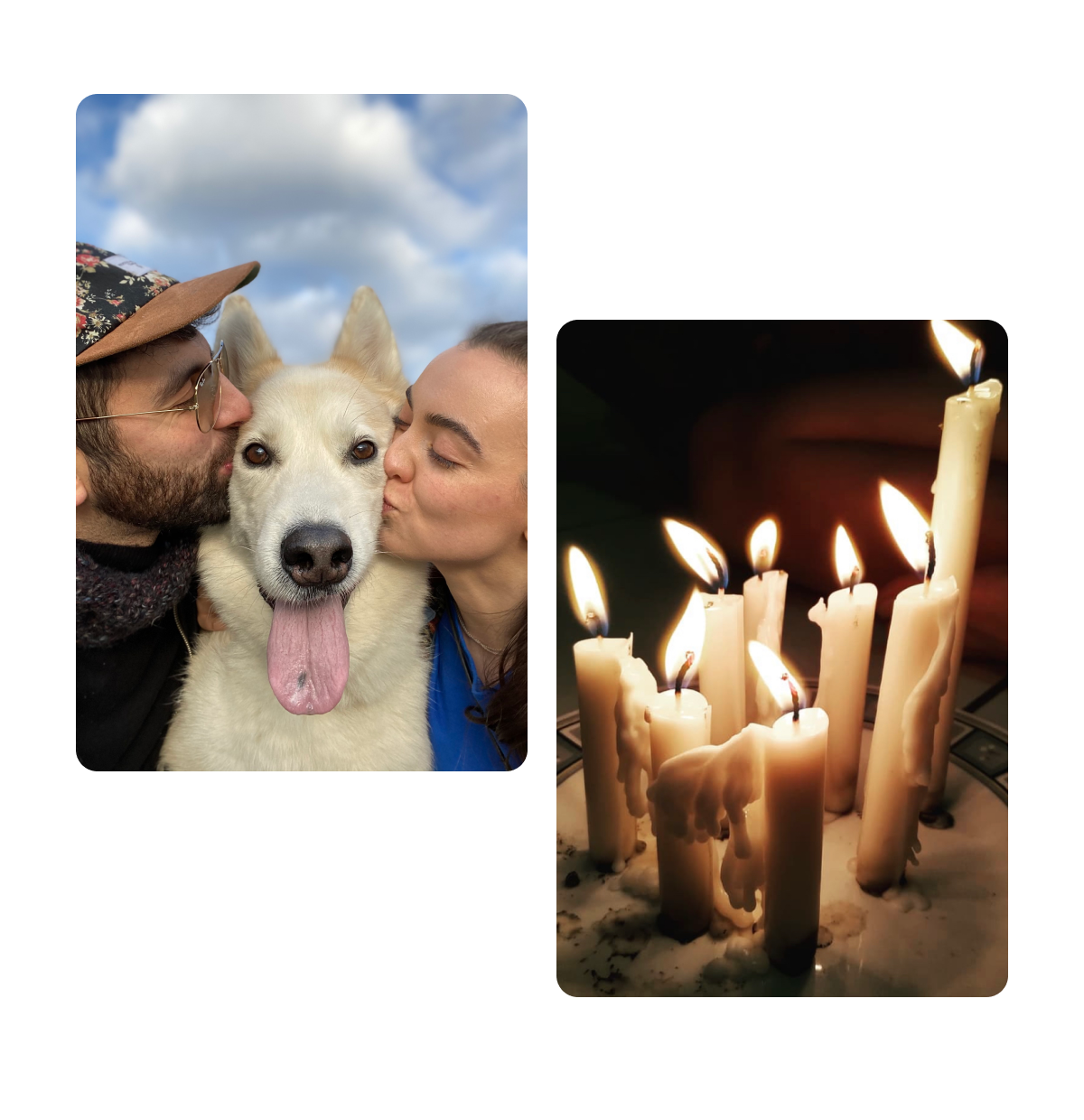 Two pins, couple kissing dog, thanksgiving parade