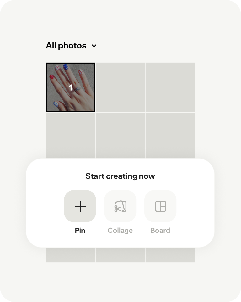 Pinterest app start creating now Pin screen