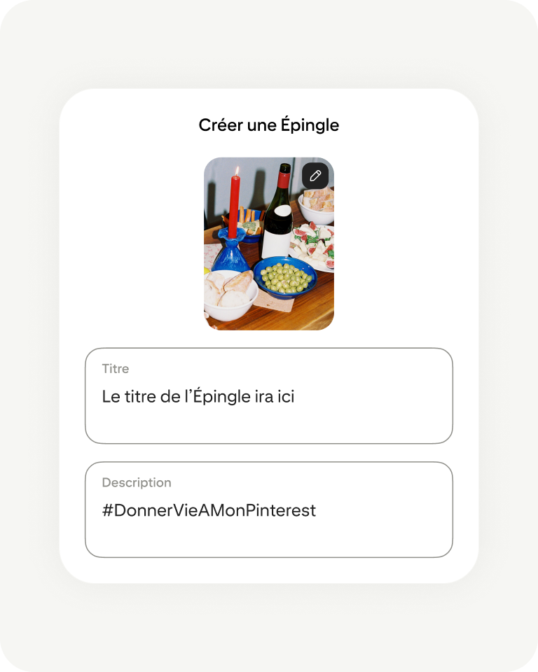 Pinterest app creating Pin screen