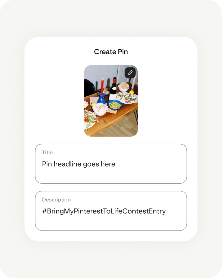 Pinterest app creating Pin screen