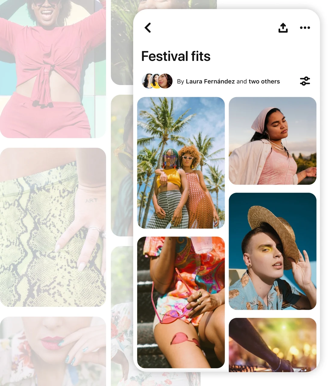 Pin grid of a board titled "Festival fits"