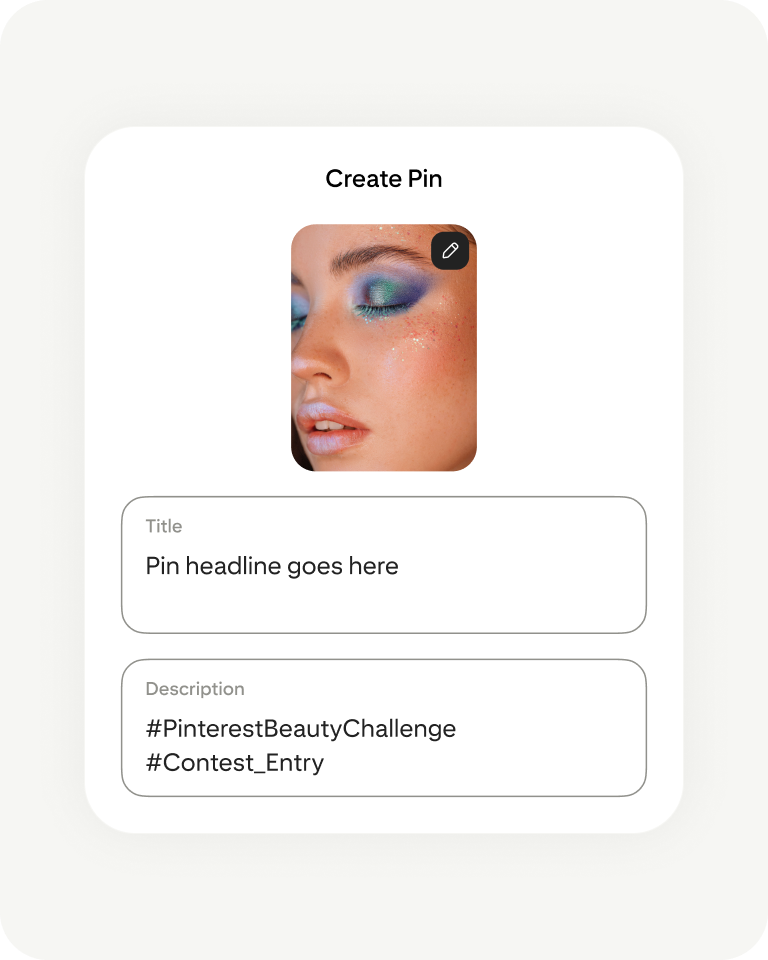 Pinterest app creating Pin screen