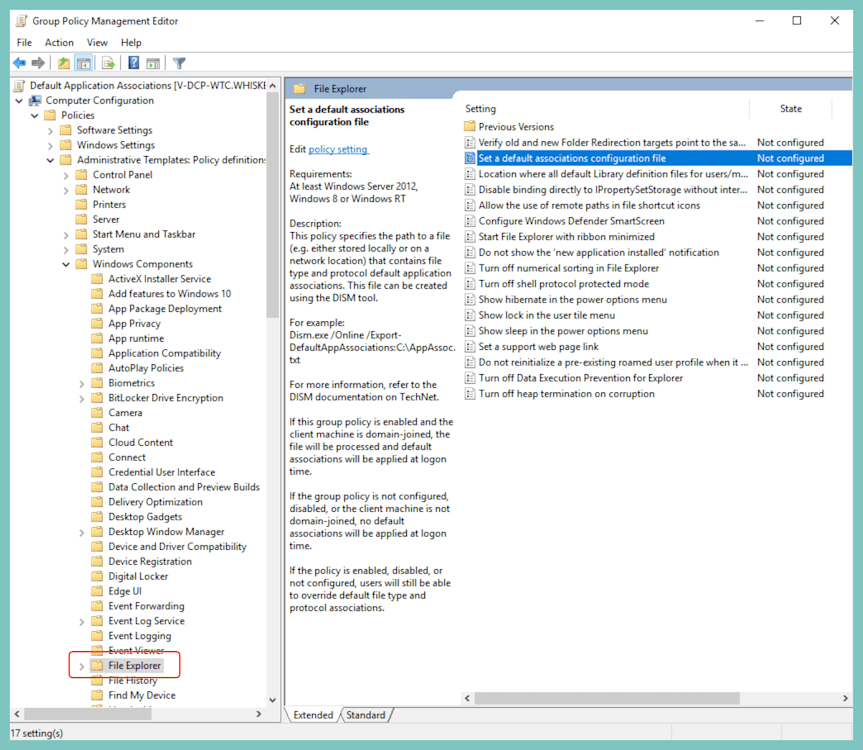 Set default associations configuration file policy