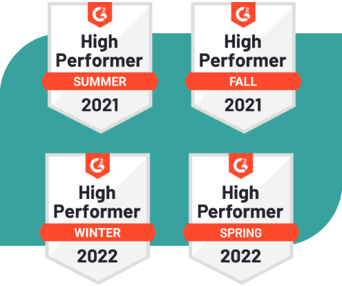Grid of badges from G2 for SmartDeploy's high reviews