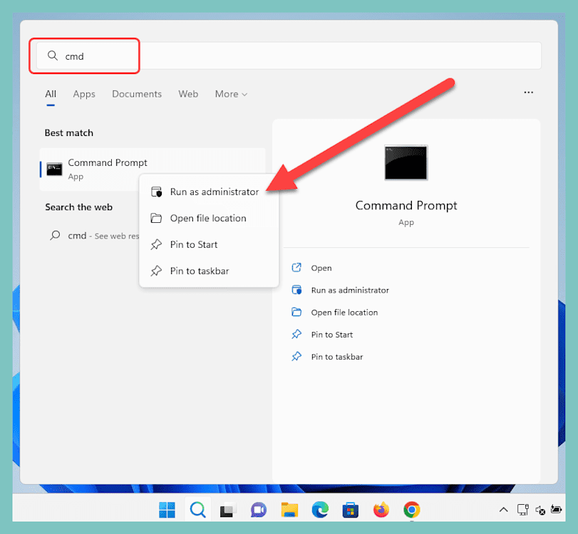 Run cmd.exe as administrator
