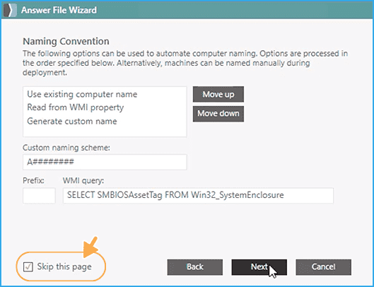Answer File Wizard with Callout