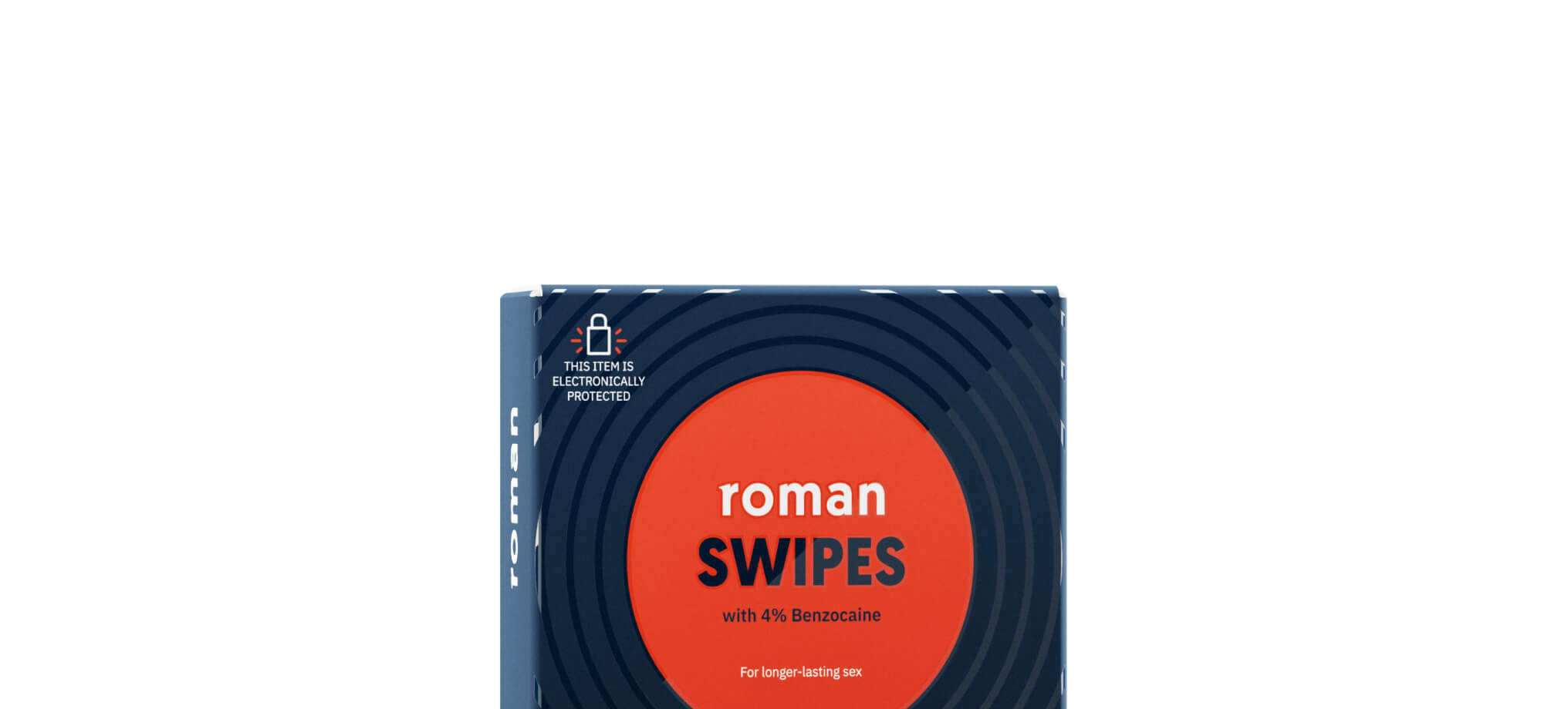 Benzocaine wipes with Roman swipe packets