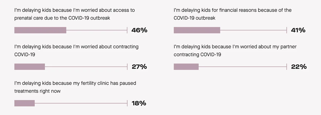 Access to prenatal care, financial reasons rank top two for why COVID-19 delayed plans for kids.